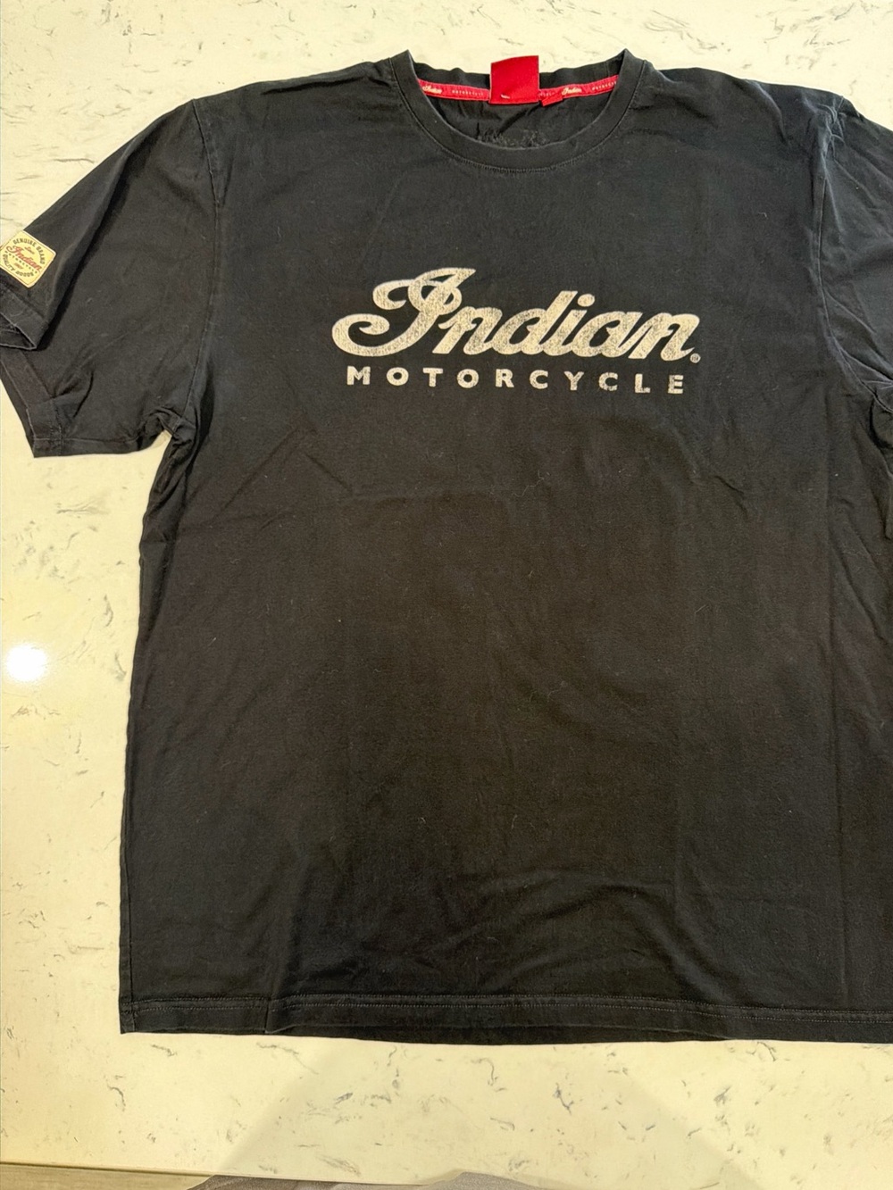 Vintage Indian Motorcycles T-Shirt Classic Script Logo Black Men's Large Biker